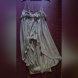 Free People High Low Top Crinkly Gauzy Fabric